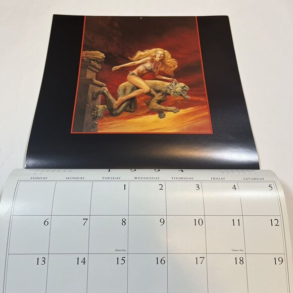 Heavy Metal 1994 Calendar Rowena Goodfellow Royo Vintage Fantasy Art Pin Ups - Picture 13 of 16